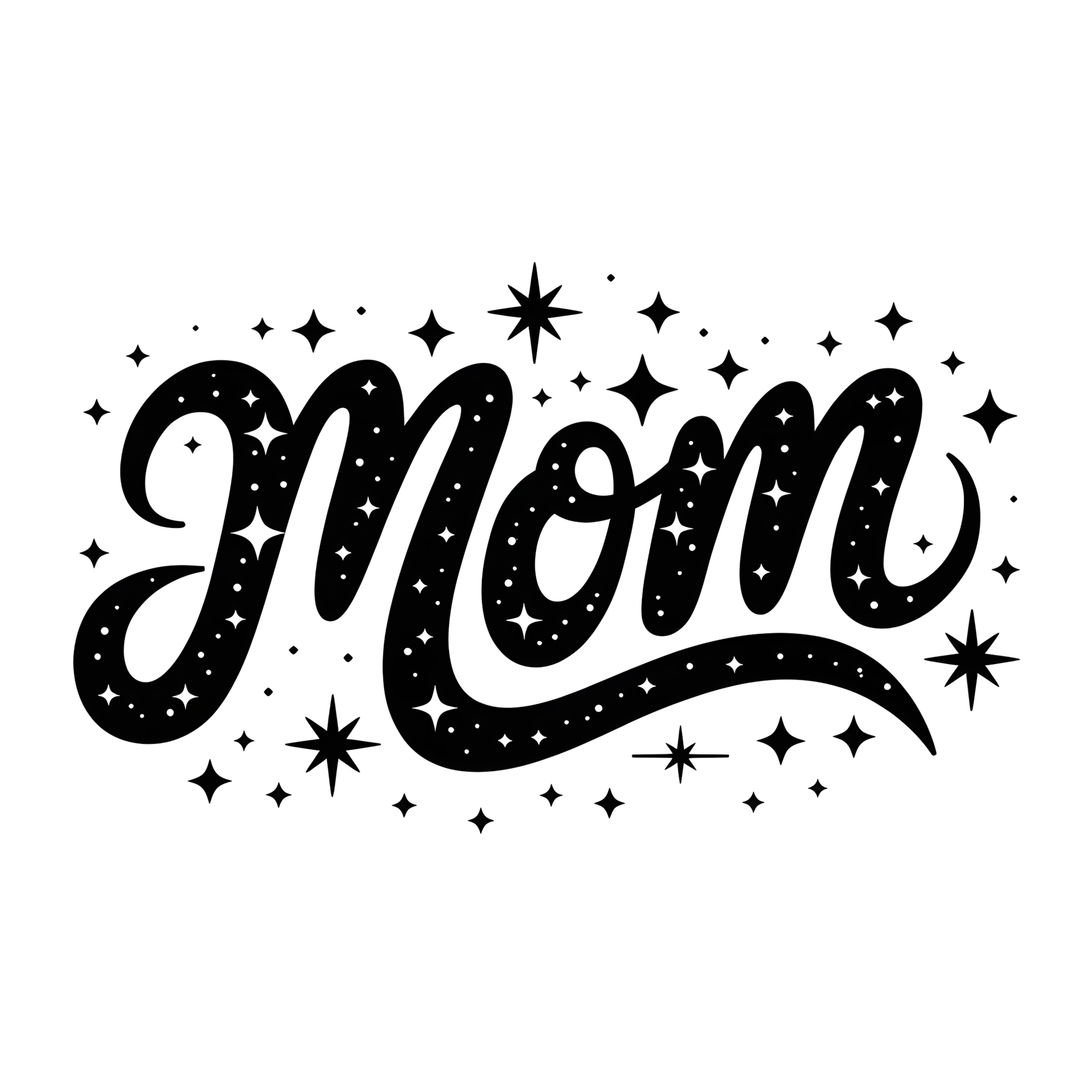 Mom Script Stars – Single DTF Transfer