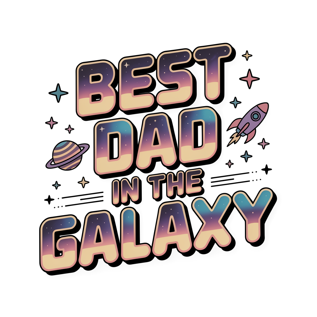 Best Dad in the Galaxy DTF transfer