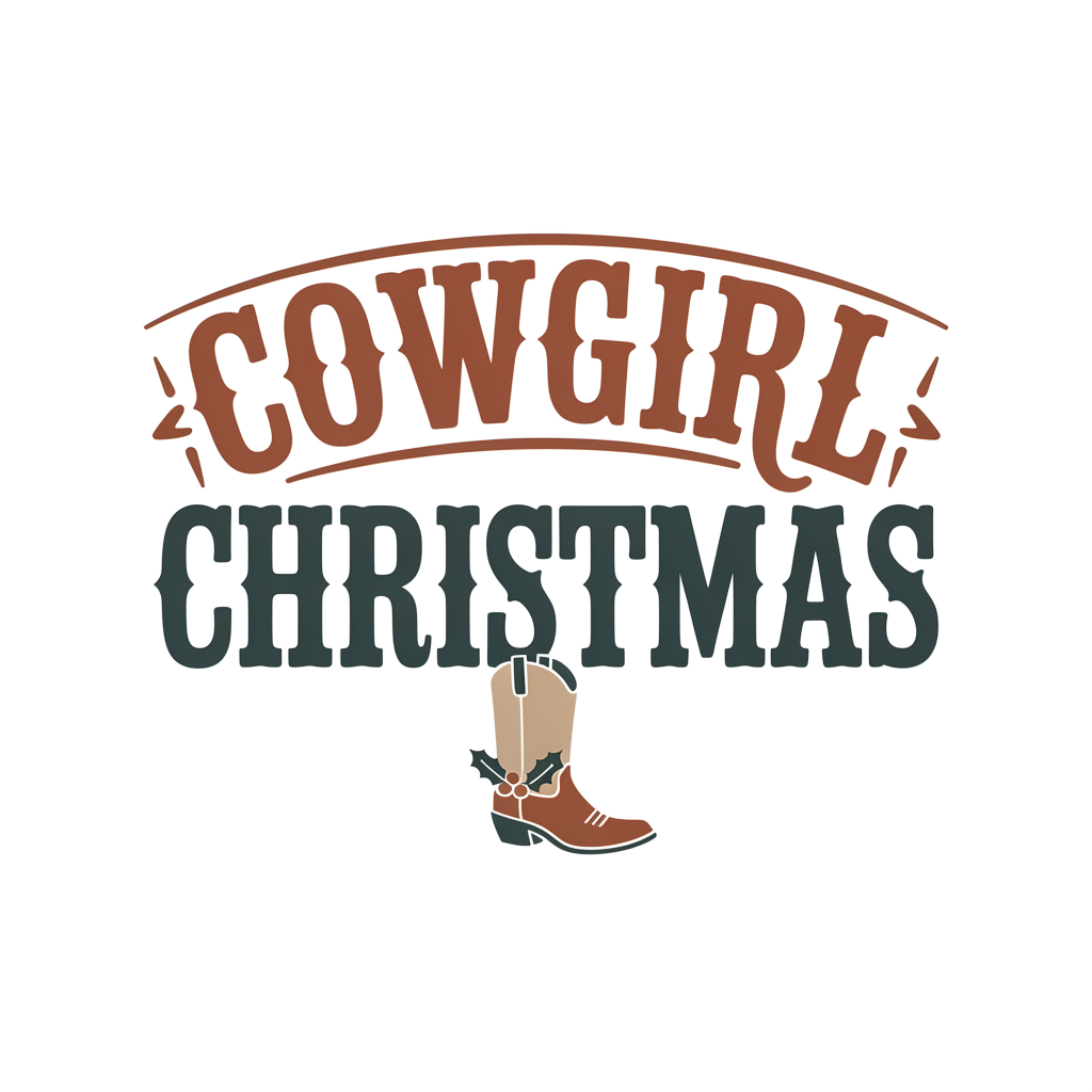 Cowgirl Christmas DTF transfer
