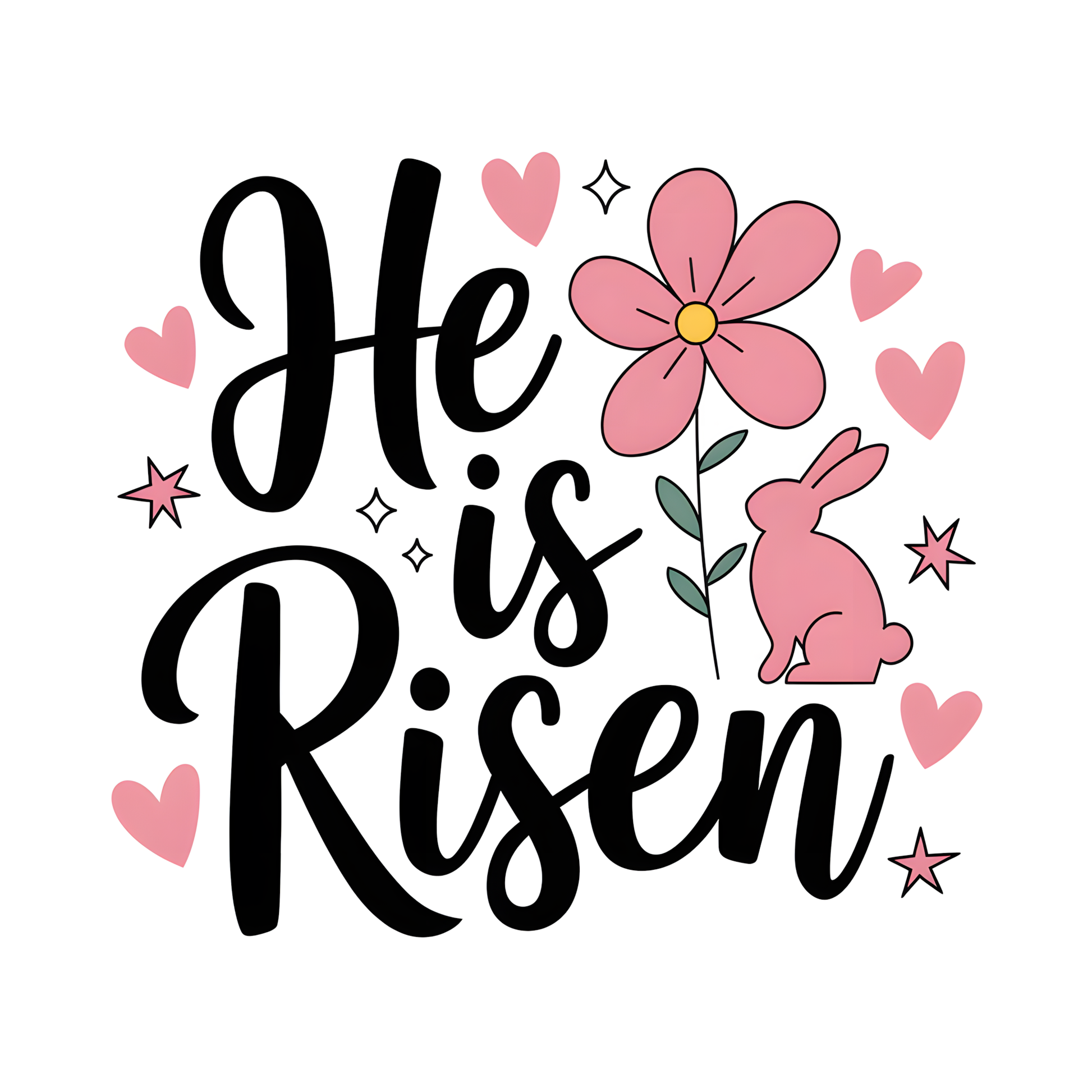He Is Risen Floral – Single DTF Transfer