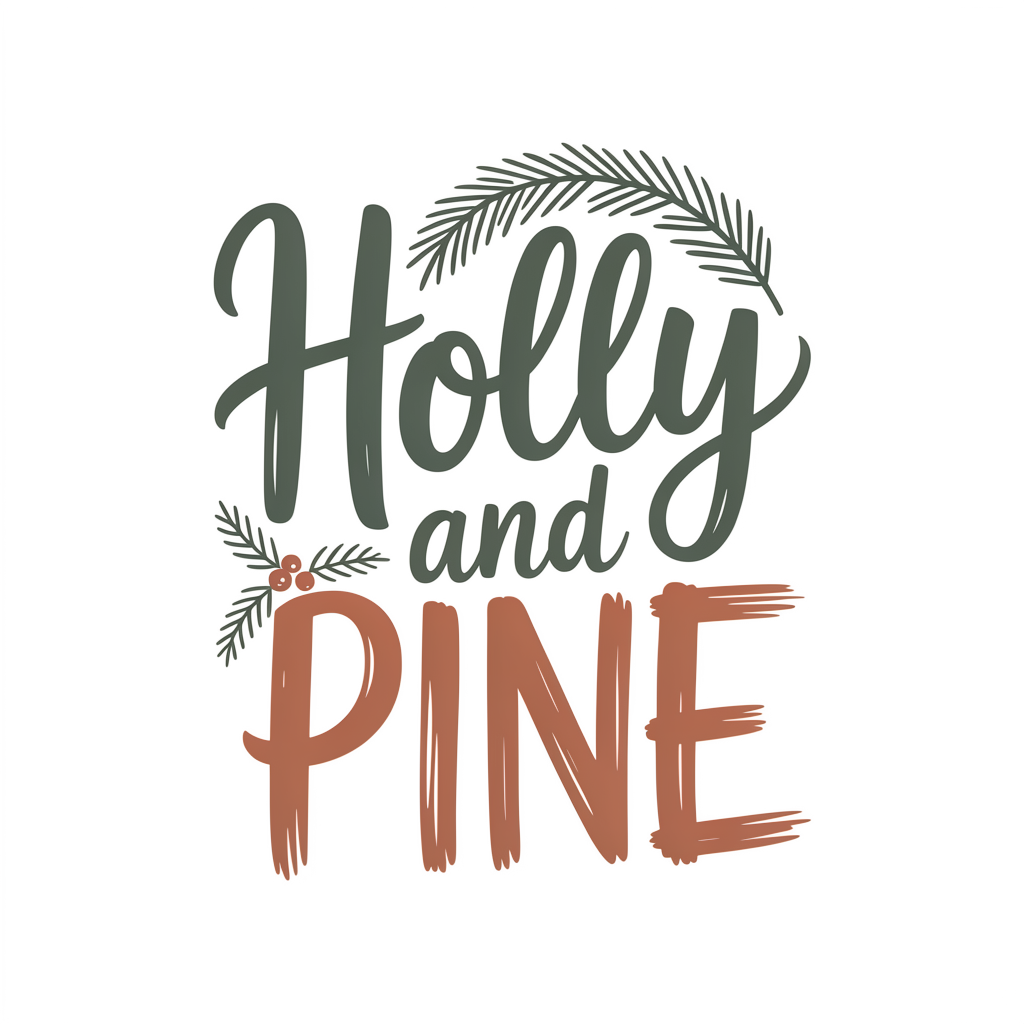 Holly and Pine DTF transfer