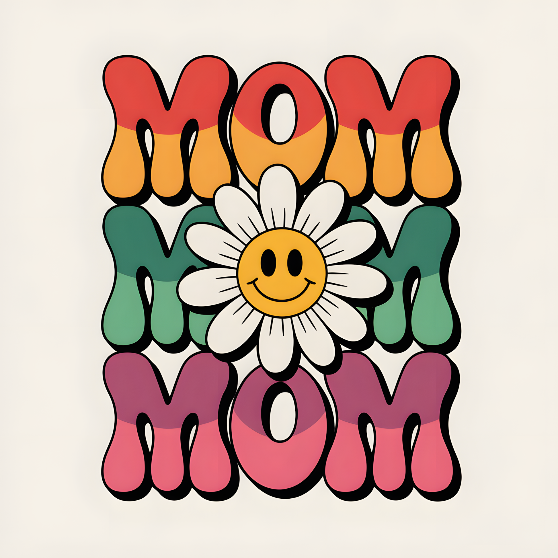 Mom Mom Smiley – Single DTF Transfer