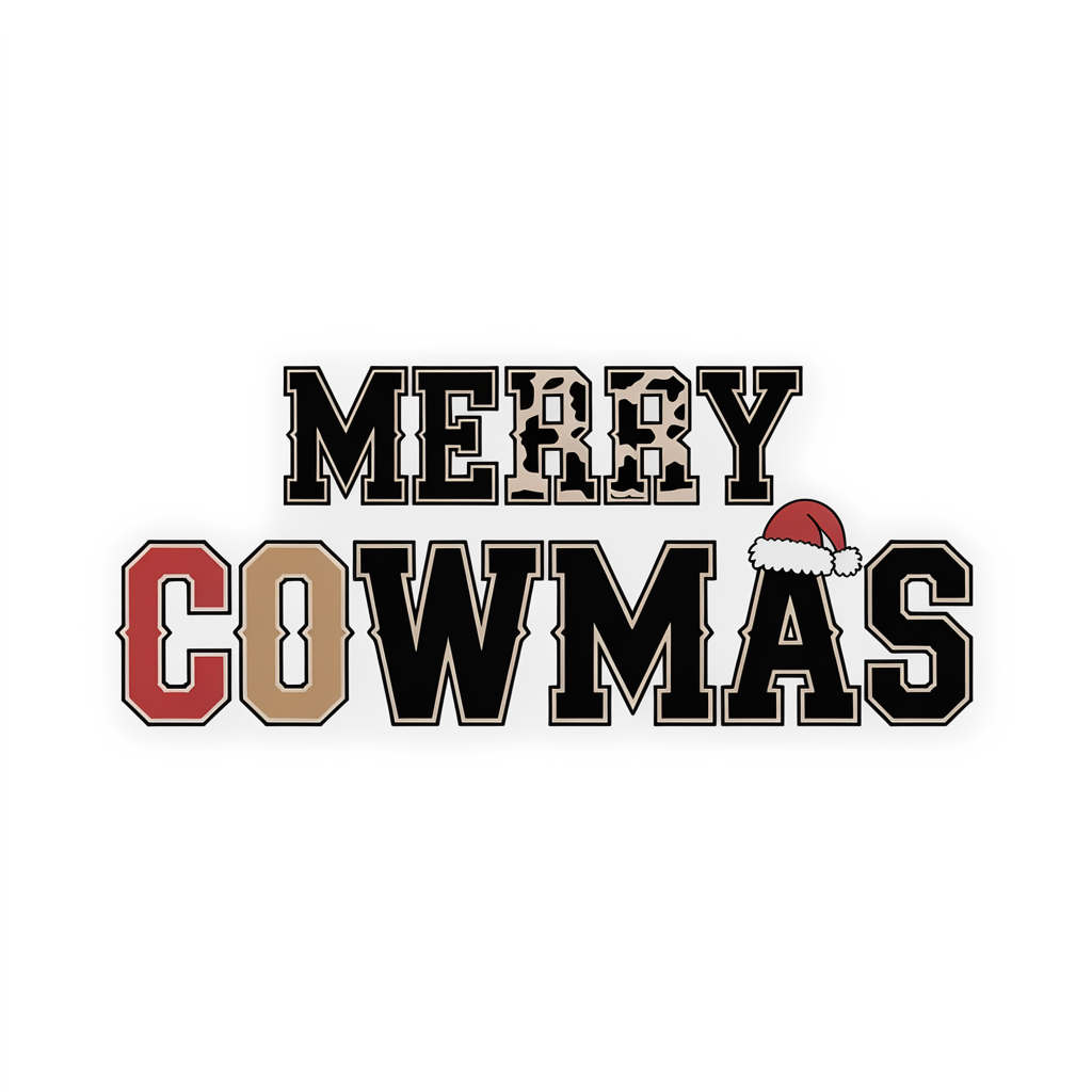Merry Cowmas DTF transfer