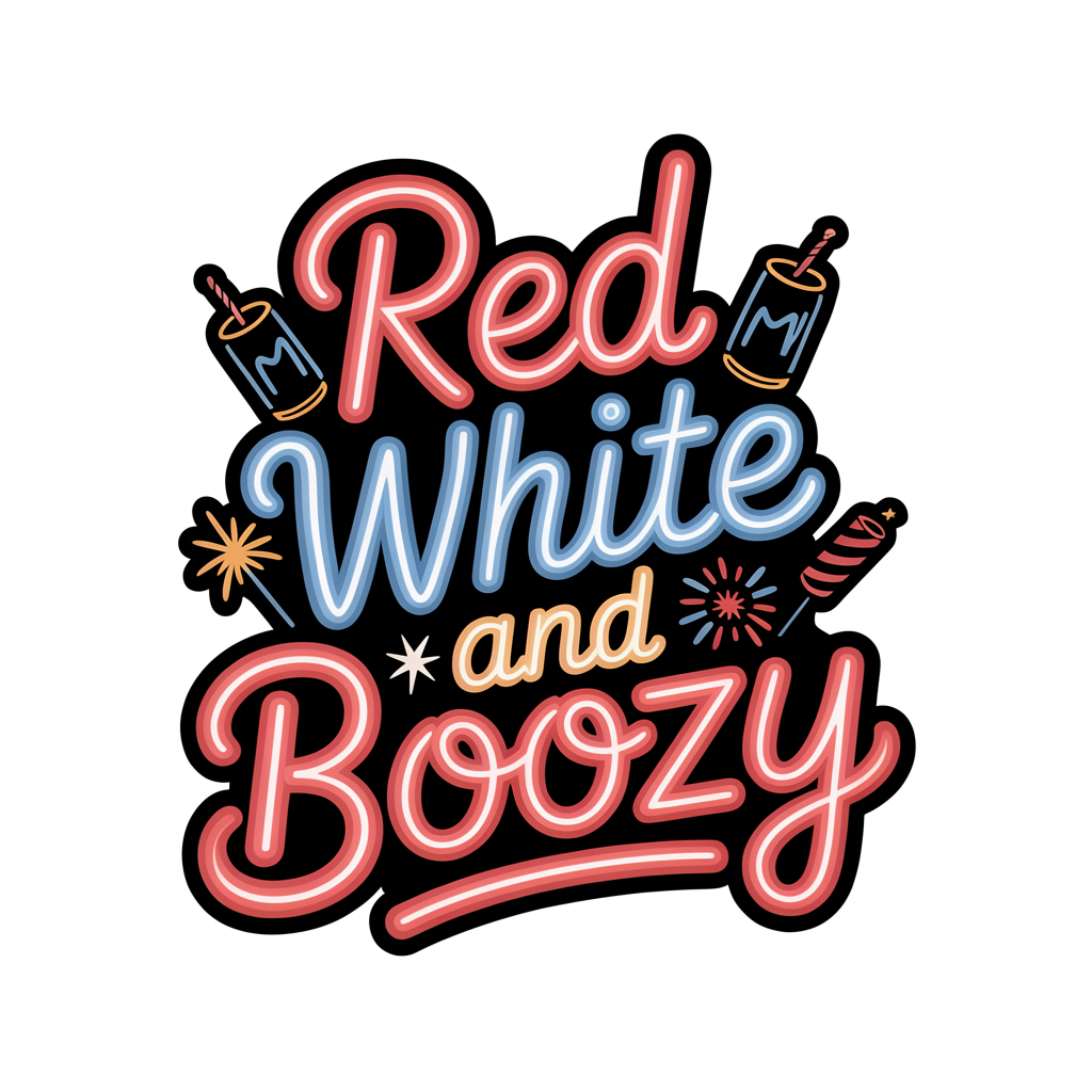 Red White and Boozy DTF transfer