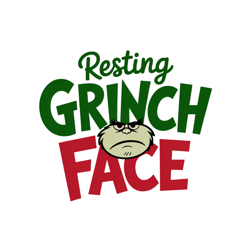 Resting Grinch Face DTF transfer