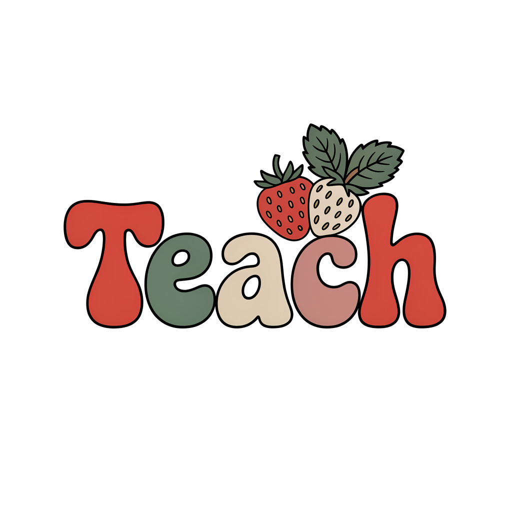 Strawberry Teach DTF transfer