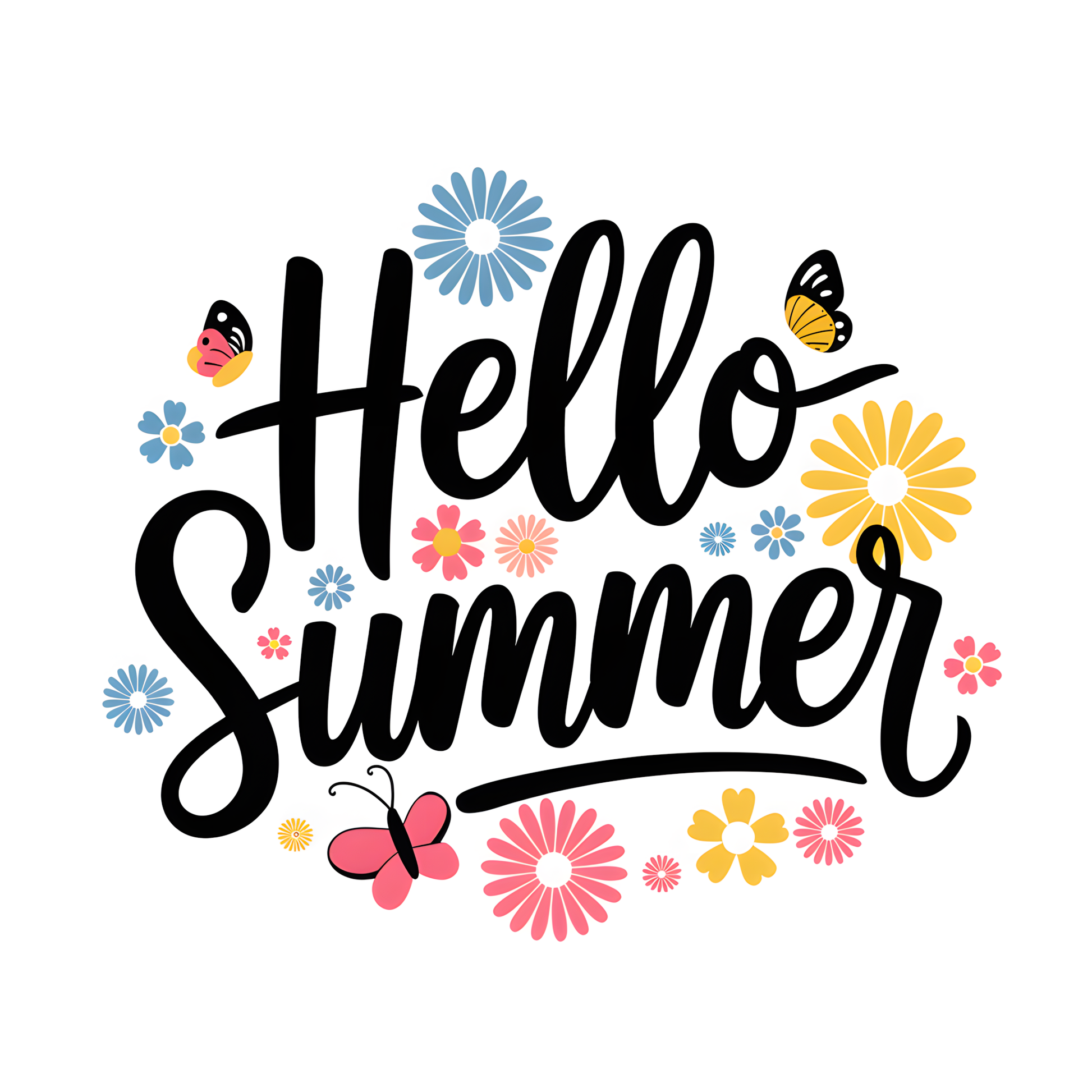 Hello Summer Floral – Single DTF Transfer