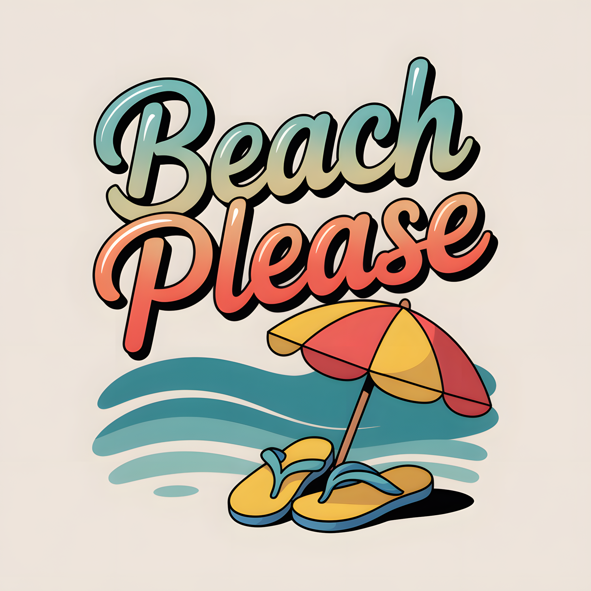 Beach Please – Single DTF Transfer
