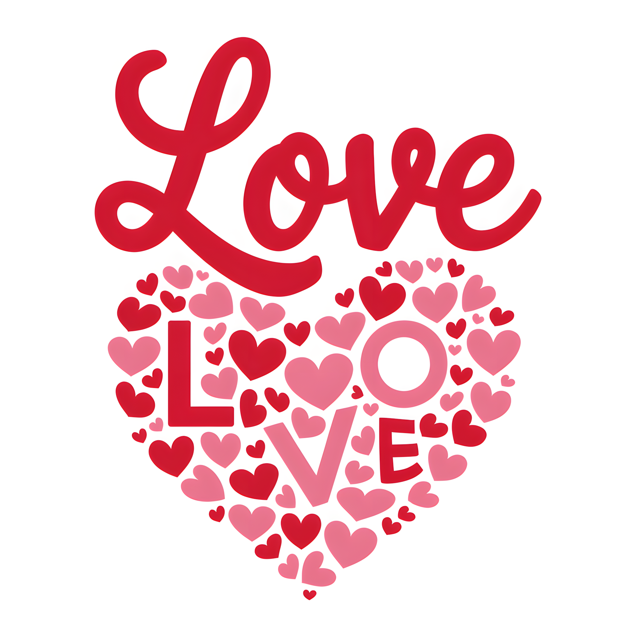 Love Heart Typography – Single DTF Transfer