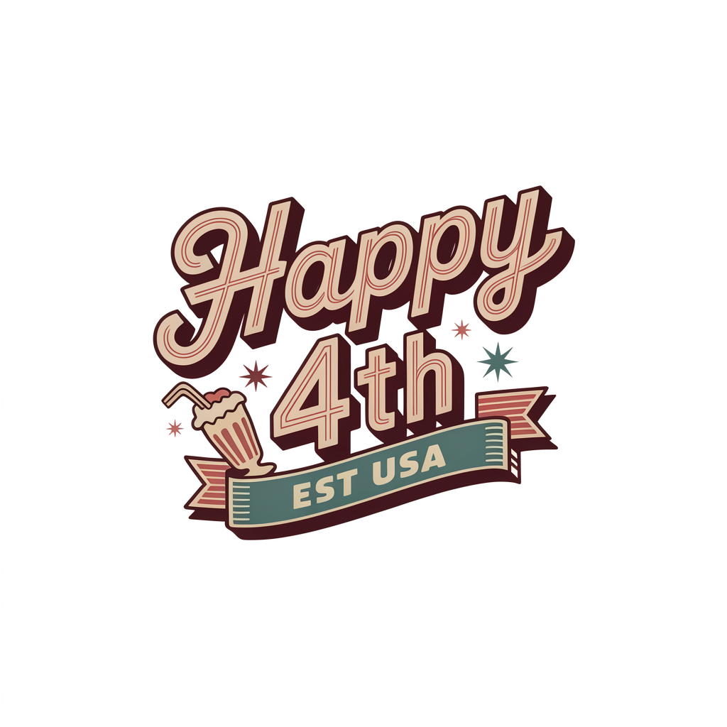 Vintage Diner 4th DTF transfer